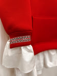 Hanorac roșu cu detalii tradiționale